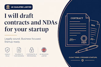 draft contracts and ndas for your startup as a UK qualified lawyer
