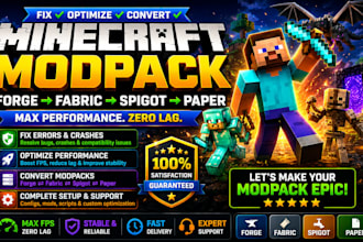 create fix and optimize minecraft modpack forge to fabric spigot paper minecraft