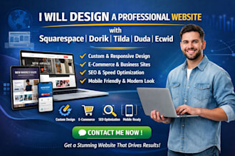 design a professional website with squarespace dorik tilda duda or ecwid