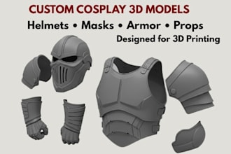 do custom cosplay creation 3d cosplay model 3d mask 3d wearable cosplay armor