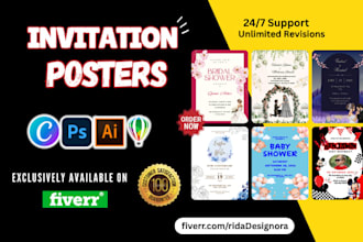 design wedding invitation, birthday card and greeting card within 24 hours