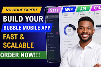 build bubble io saas mobile app, web app mvp for ios and play store