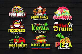 design restaurant pizza bbq food logo and food truck design