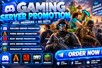 promote minecraft server promotion dayz, rust, fivem gaming server discord ads