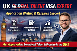 provide expert uk global talent visa application writing and research