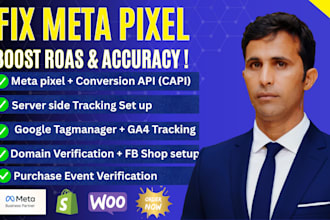 fix facebook pixel, setup meta pixel ,conversion API and shopify tracking issues