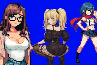 create you a pixel art character nsfw sprite sheet pixel animation
