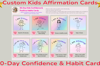 create printable kids affirmation cards with positive habits