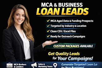 generate exclusive business loan mca funding leads aged business leads