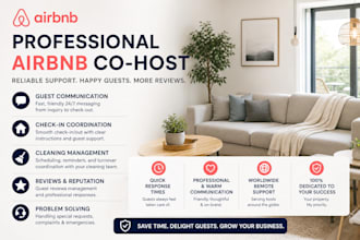 be your professional airbnb co host and manage guest communication 24 7