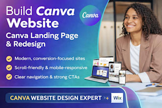 design responsive canva website canva landing page canva redesign wix website