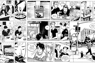 illustrate graphic novel, comic book design, storyboard, manga comic, nsfw art