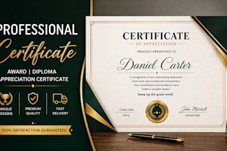 design professional certificate, award and diploma