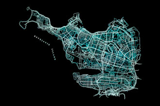 design custom city road network maps and canvas images