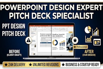 design modern powerpoint presentation, pitch deck and google slide professionaly