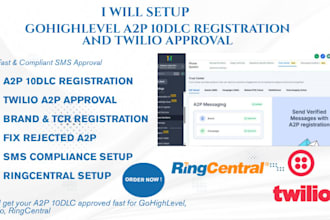 gohighlevel a2p 10dlc registration, twilio a2p 10dlc ringcentral verification