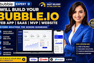 build bubble io app, bubble website, bubble saas, web application advanced saas