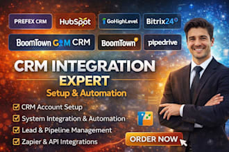 set up reelgeeks crm pipedrive zoho crm follow up boss hubspot crm integration