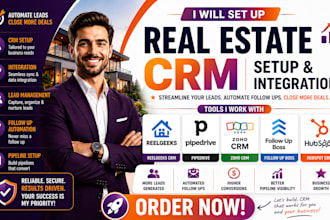 set up reelgeeks crm pipedrive zoho crm follow up boss hubspot crm integration