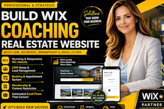 build wix coaching real estate website with CRM bookings membership email flows