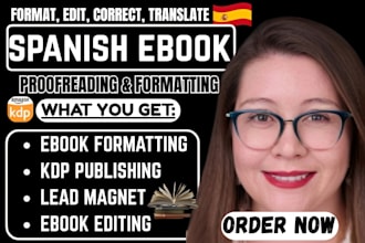 edit and format your spanish lead magnet or ebook for amazon KDP