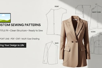create sewing pattern for your clothing design with perfect fit and structure