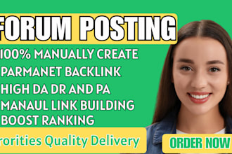 do forum posting forum comment backlink seo campaign for website