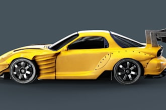 design 3d realistic widebody kit, custom car fender, body kit model for 3d print