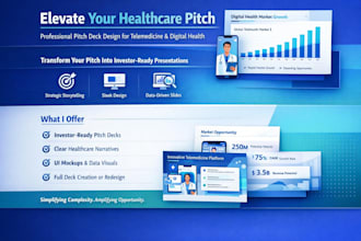 provide investor pitch deck and presentation design for healthcare startups