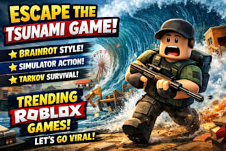 make trending escape the tsunami for brainrot roblox game, tarkov, simulator