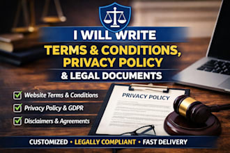 write terms and conditions, privacy policy and other docs