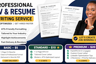 write a professional ats CV resume that gets interviews