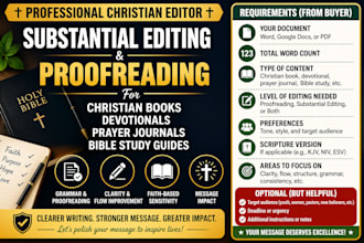 be your christian editor for devotionals, prayer journals, and bible study guide