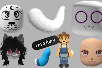 create custom 3d furry roblox head roblox ugc accessories roblox avatar