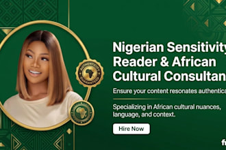 be your nigeria sensitivity reader and cultural consultant for your novel