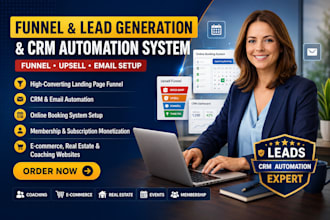 build wix funnel landing page lead generation booking email CRM automation