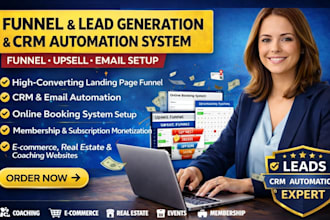 build wix funnel landing page lead generation booking email CRM automation