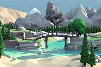 create low poly 3d assets props environments for unity and unreal engine games