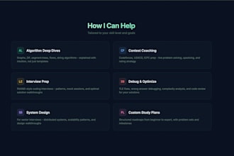 help with competitive programming like codeforces leetcode etc