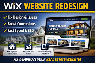 redesign wix real estate website, fix issues and improve conversions