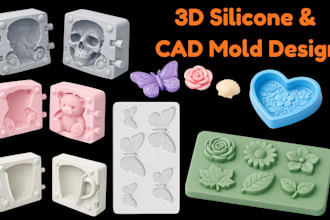 design custom 3d silicone cad mold for resin, soap, candle, stl file casting
