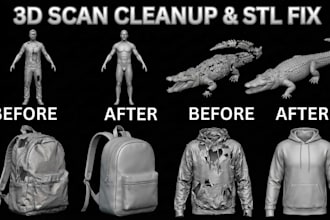 do stl file repair 3d scan clean up edit modify  3d model obj file optimization