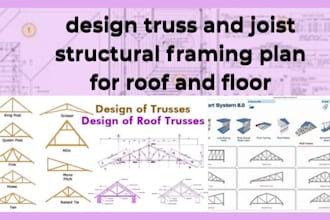 design truss and joist structural framing plan for roof and floor