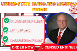 idaho and michigan permit,california permit,plumbing permit,site plan