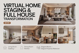 do professional virtual staging and renovation for your property listing