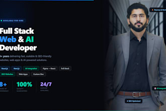 do website development as full stack developer in next js react ,  front end