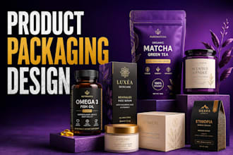 design product packaging pouch box label and 3d mockups