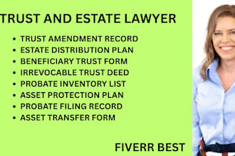 handle probate cases, irrevocable trusts, estate transfers and asset protection