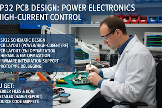 design esp32 pcb with power electronics and high current system control