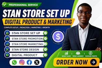 do stan store setup, stan store design,stan store marketing,stan store promotion